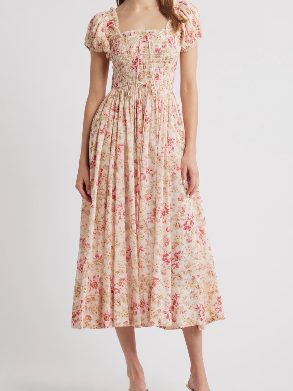 DÔEN
Stanza Smocked
Organic Cotton Midi
Dress  size XS
